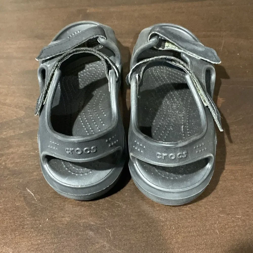 Crocs Swiftwater Jr Black Sandals Size 1